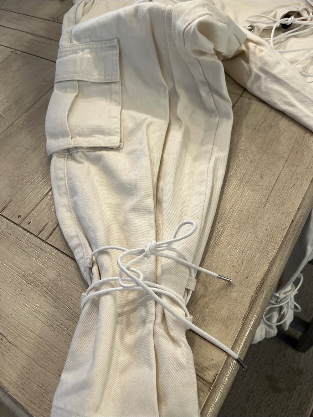 Forever 21 Cream Cargo Drawstring Joggers - Picture 5 of 7